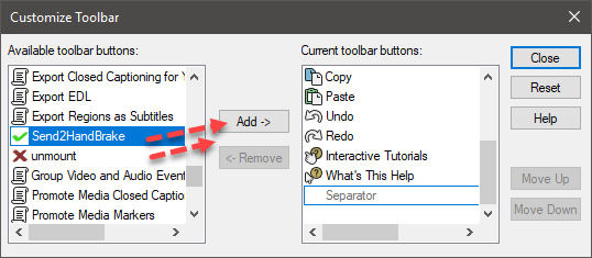 customize toolbar vegas pro 1