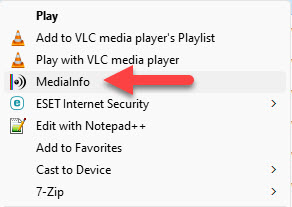 Windows 11 - MediaInfo